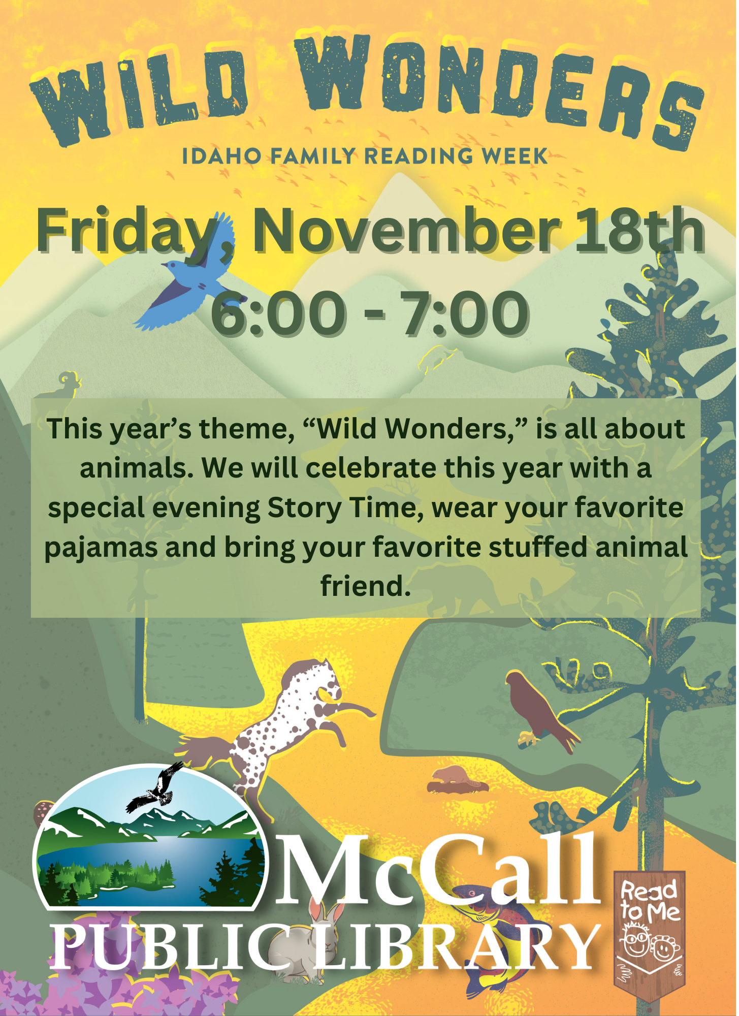 Family Read Week - Wild Wonders - McCall Idaho, Let's Go!