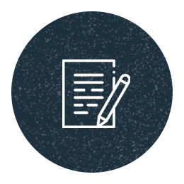 An illustrated icon showing a form and a pencil.