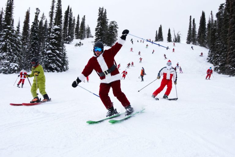 Santa Skis for Free at Tamarack