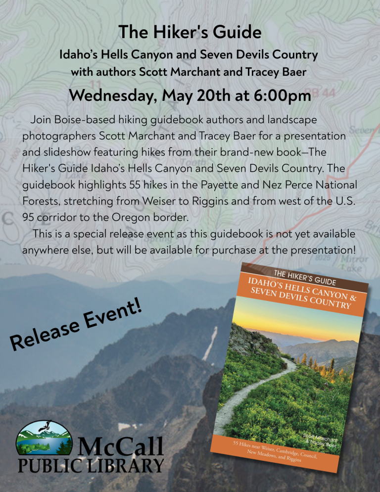 “The Hiker’s Guide Idaho’s Hells Canyon and Seven Devils Country” Release Event